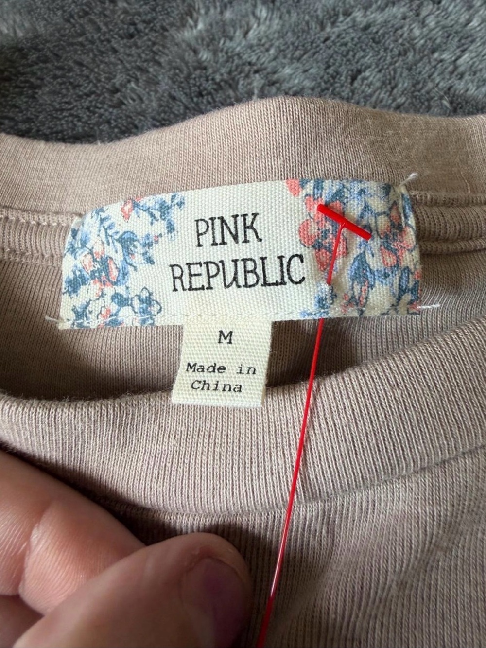 PINK REPUBLIC Soft Dusty Rose Crewneck Tee